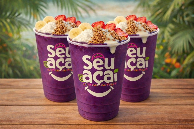 3 Copos de Açaí Natural 700ml